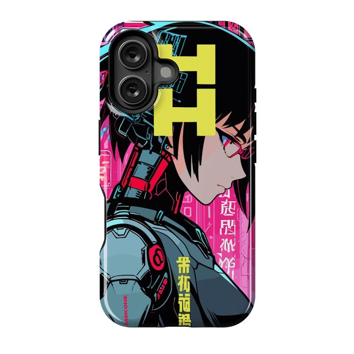 iPhone 16 StrongFit Cyberpunk Cyborg Girl by LM2Kone