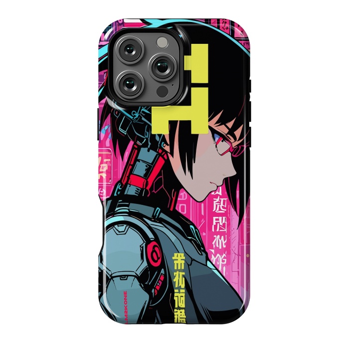 iPhone 16 Pro Max StrongFit Cyberpunk Cyborg Girl by LM2Kone