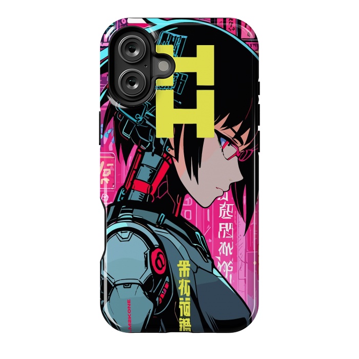 iPhone 16 Plus StrongFit Cyberpunk Cyborg Girl by LM2Kone