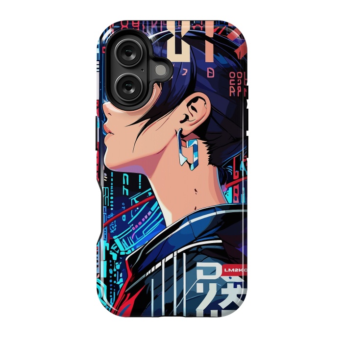 iPhone 16 StrongFit Pop Art Cyberpunk Girl by LM2Kone