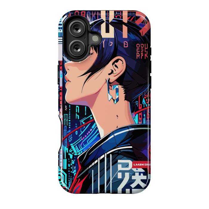 iPhone 16 Plus StrongFit Pop Art Cyberpunk Girl by LM2Kone