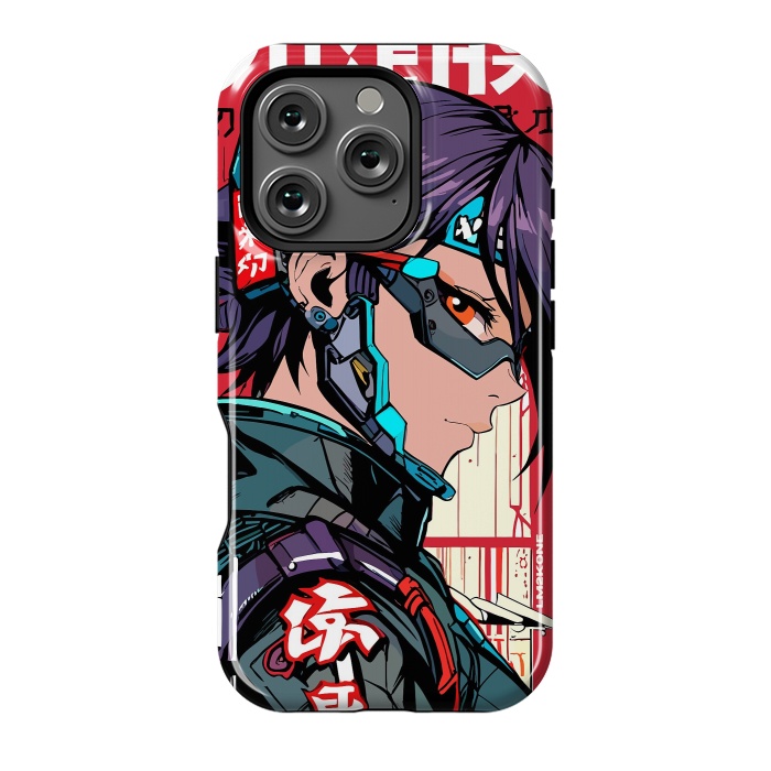 iPhone 16 Pro StrongFit Futuristic Cyberpunk Girl by LM2Kone