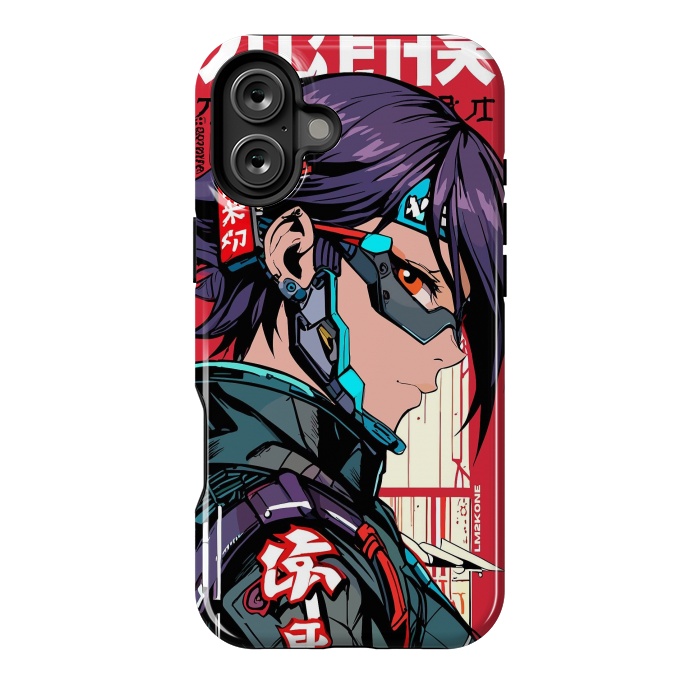 iPhone 16 Plus StrongFit Futuristic Cyberpunk Girl by LM2Kone