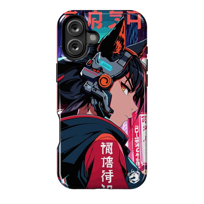 iPhone 16 Plus StrongFit Cyberpunk Kitsune Girl by LM2Kone