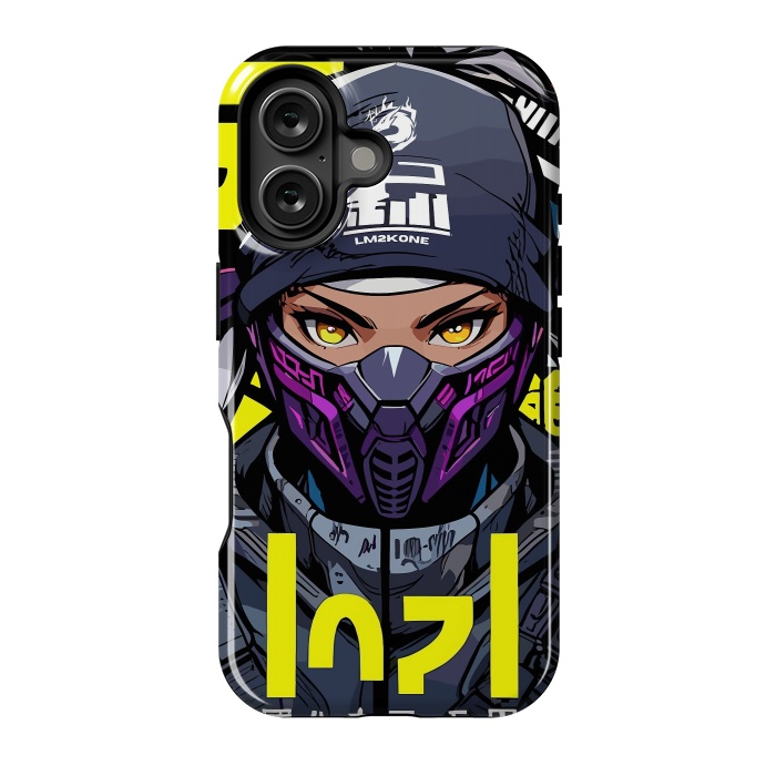 iPhone 16 StrongFit Cyberpunk Ninja Girl by LM2Kone