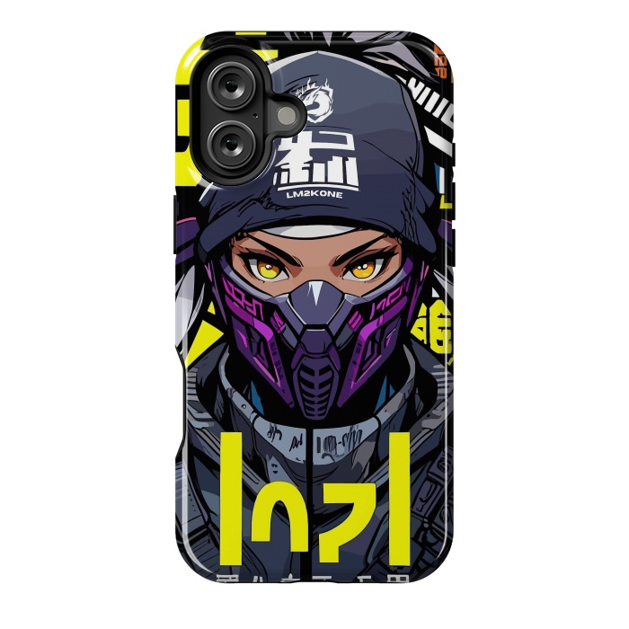 iPhone 16 Plus StrongFit Cyberpunk Ninja Girl by LM2Kone