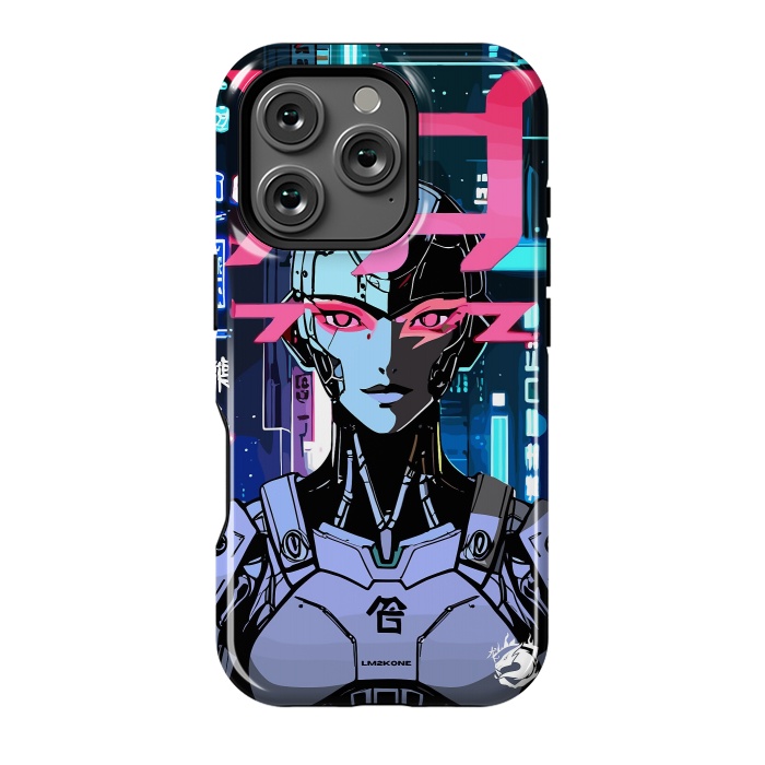 iPhone 16 Pro StrongFit Cyberpunk Cyborg Neon by LM2Kone