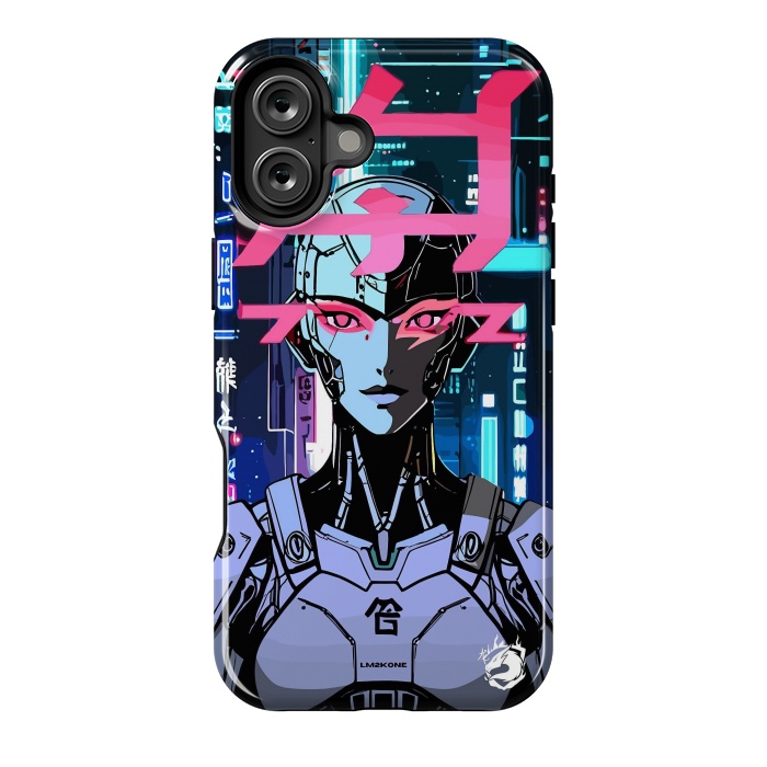 iPhone 16 Plus StrongFit Cyberpunk Cyborg Neon by LM2Kone