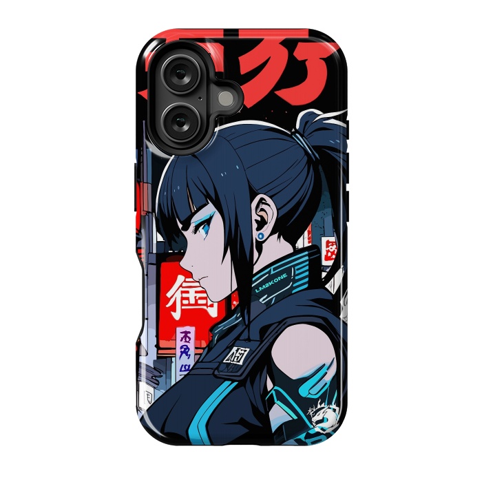 iPhone 16 StrongFit Cyberpunk Blue Ninja  by LM2Kone