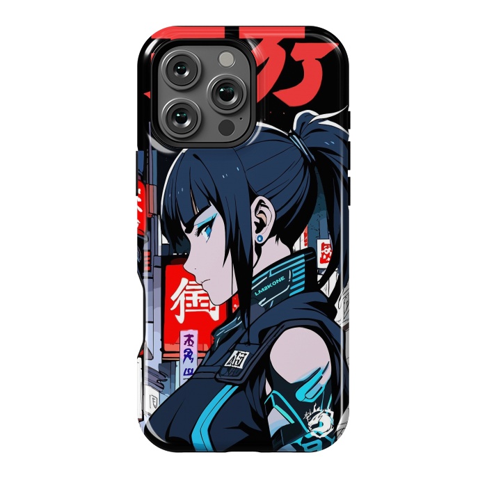 iPhone 16 Pro Max StrongFit Cyberpunk Blue Ninja  by LM2Kone