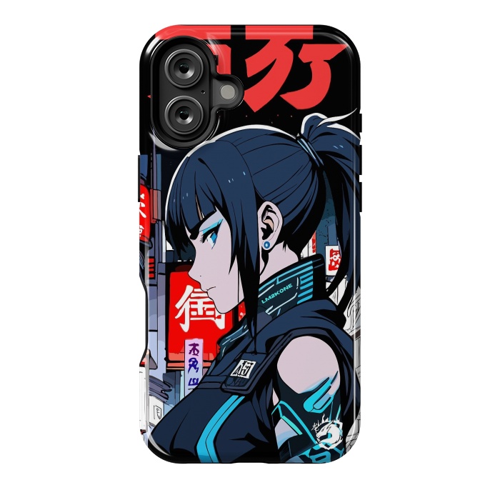 iPhone 16 Plus StrongFit Cyberpunk Blue Ninja  by LM2Kone