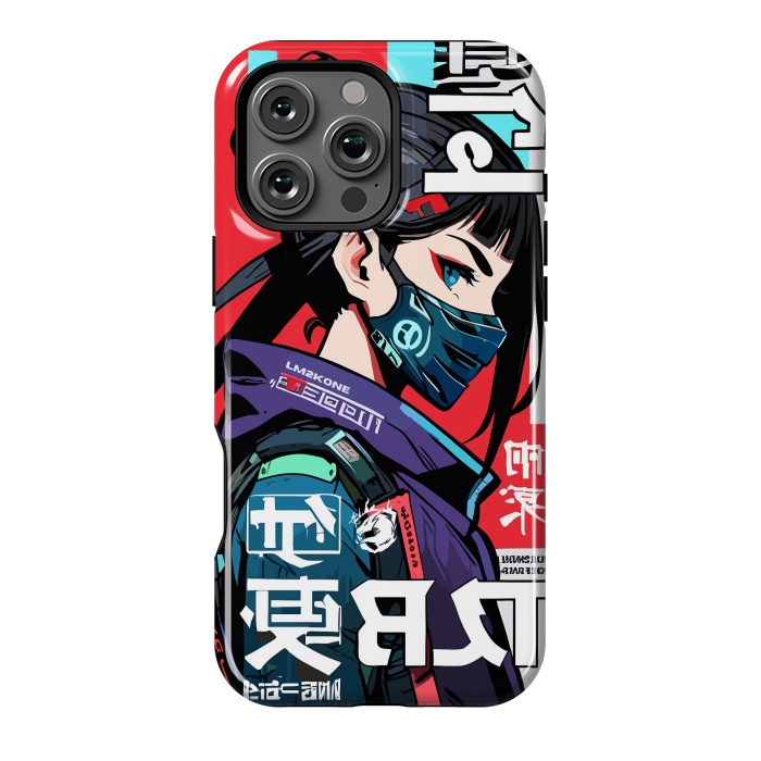 iPhone 16 Pro Max StrongFit Cyberpunk Ninja Kanji by LM2Kone