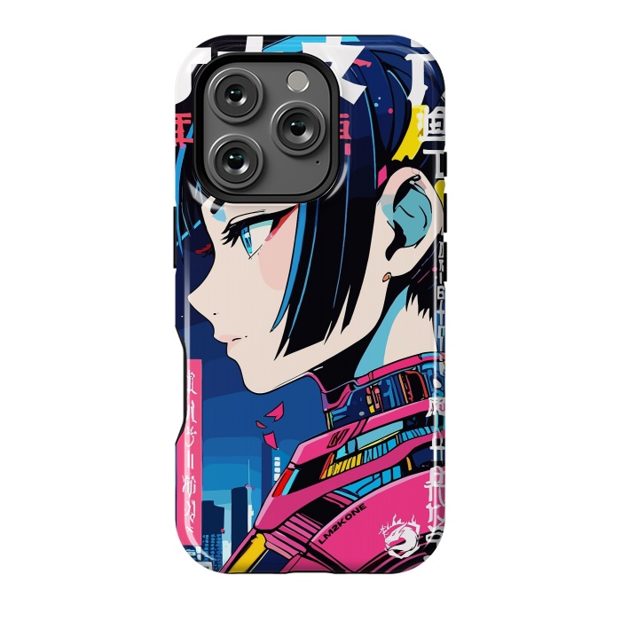 iPhone 16 Pro StrongFit Cyberpunk Night Girl by LM2Kone