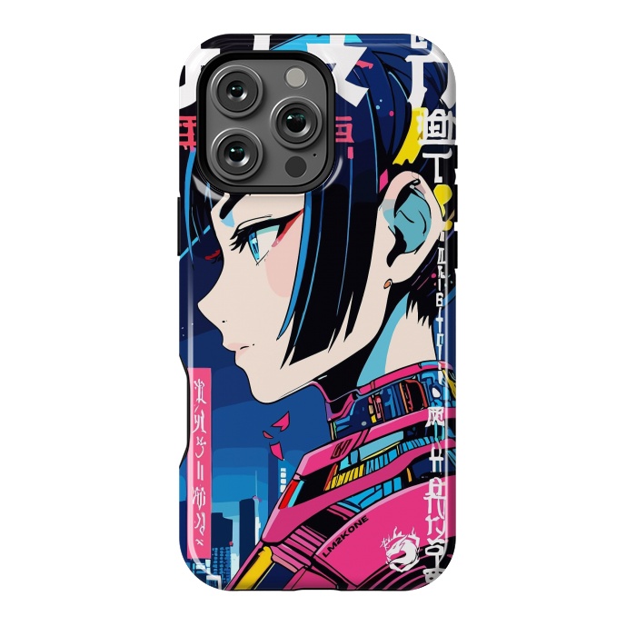 iPhone 16 Pro Max StrongFit Cyberpunk Night Girl by LM2Kone