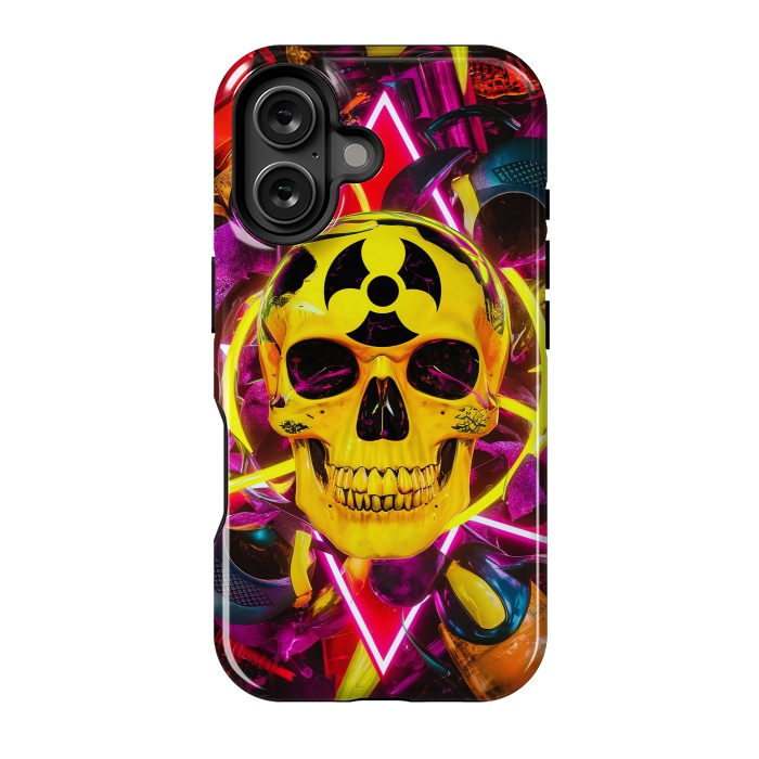 iPhone 16 StrongFit Radioactive Skull by JohnnyVillas