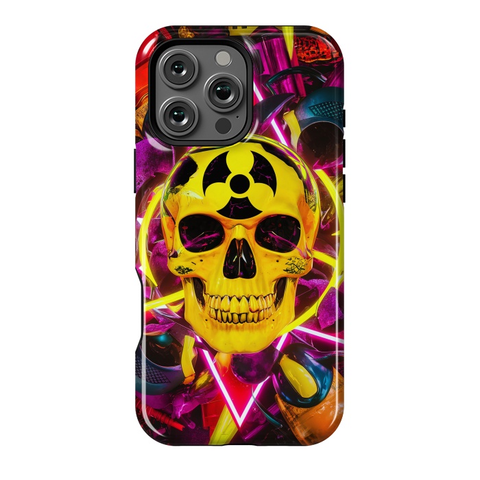 iPhone 16 Pro Max StrongFit Radioactive Skull by JohnnyVillas