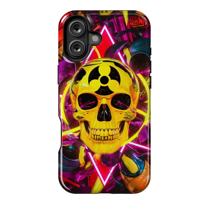 iPhone 16 Plus StrongFit Radioactive Skull by JohnnyVillas