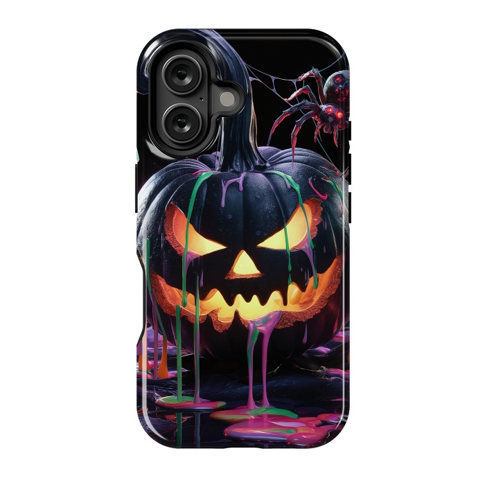 iPhone 16 StrongFit Halloween Black Pumpkin by JohnnyVillas