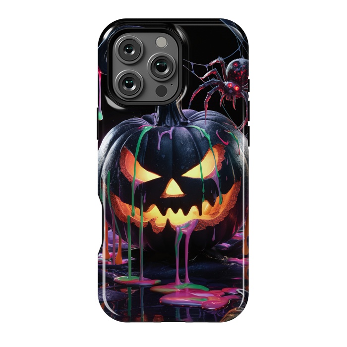 iPhone 16 Pro Max StrongFit Halloween Black Pumpkin by JohnnyVillas