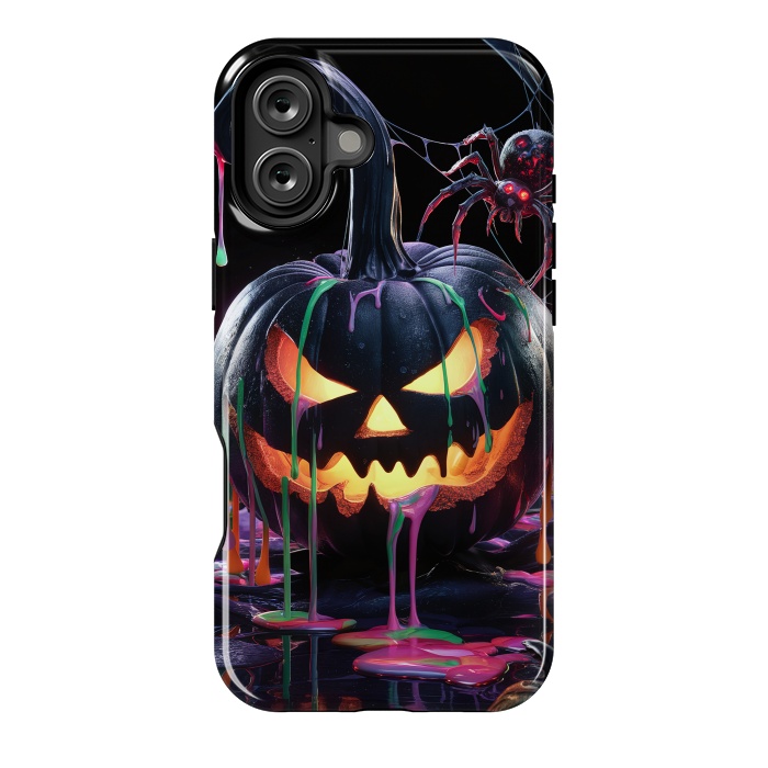 iPhone 16 Plus StrongFit Halloween Black Pumpkin by JohnnyVillas