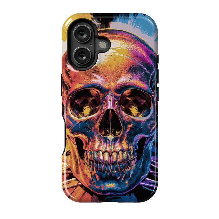 iPhone 16 StrongFit Metallic Skull Painting by JohnnyVillas