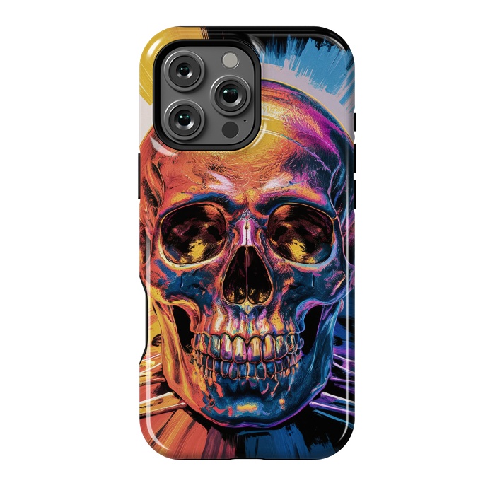 iPhone 16 Pro Max StrongFit Metallic Skull Painting by JohnnyVillas