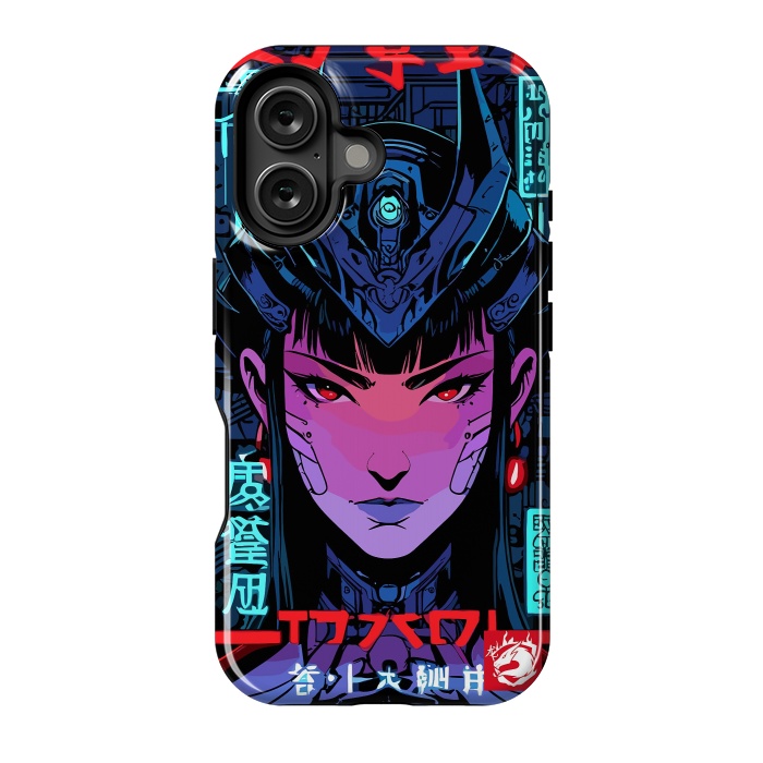 iPhone 16 StrongFit Blue Woman Cyborg by LM2Kone