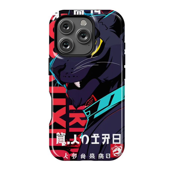 iPhone 16 Pro StrongFit Cyberpunk Blue Panther by LM2Kone