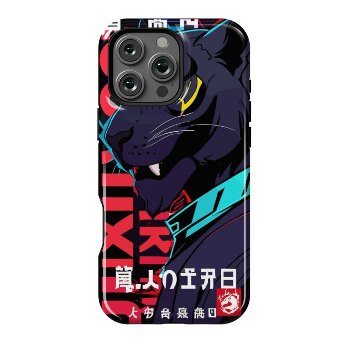 iPhone 16 Pro Max StrongFit Cyberpunk Blue Panther by LM2Kone