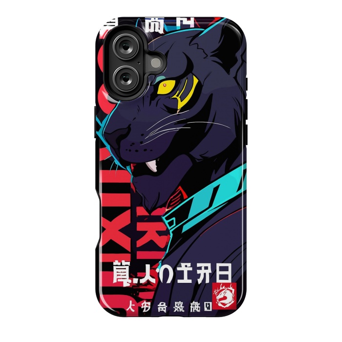 iPhone 16 Plus StrongFit Cyberpunk Blue Panther by LM2Kone