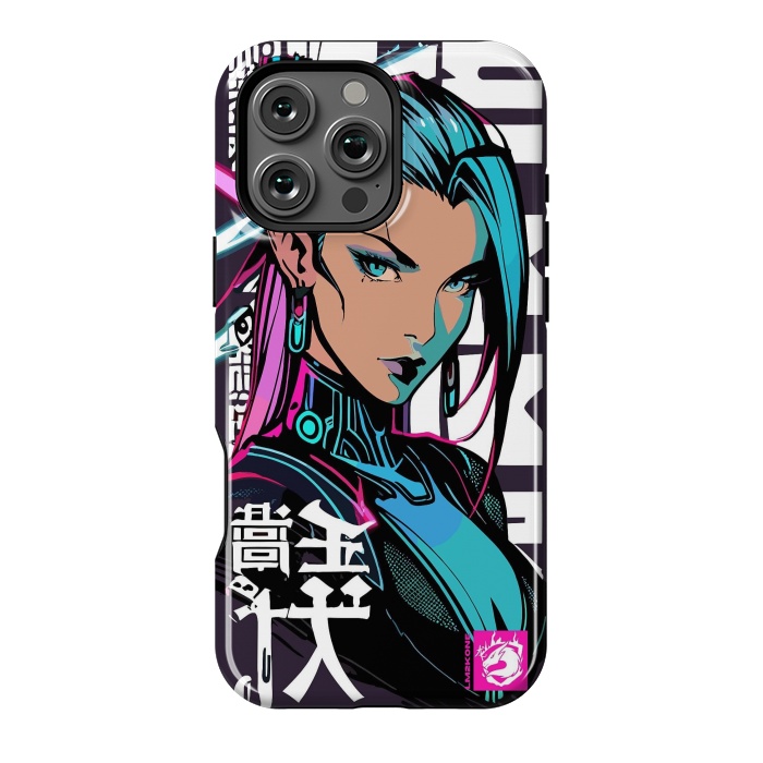 iPhone 16 Pro Max StrongFit Cyberpunk Neon Woman by LM2Kone