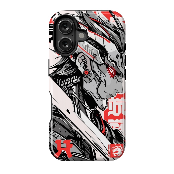 iPhone 16 StrongFit Samurai Red Cyborg by LM2Kone