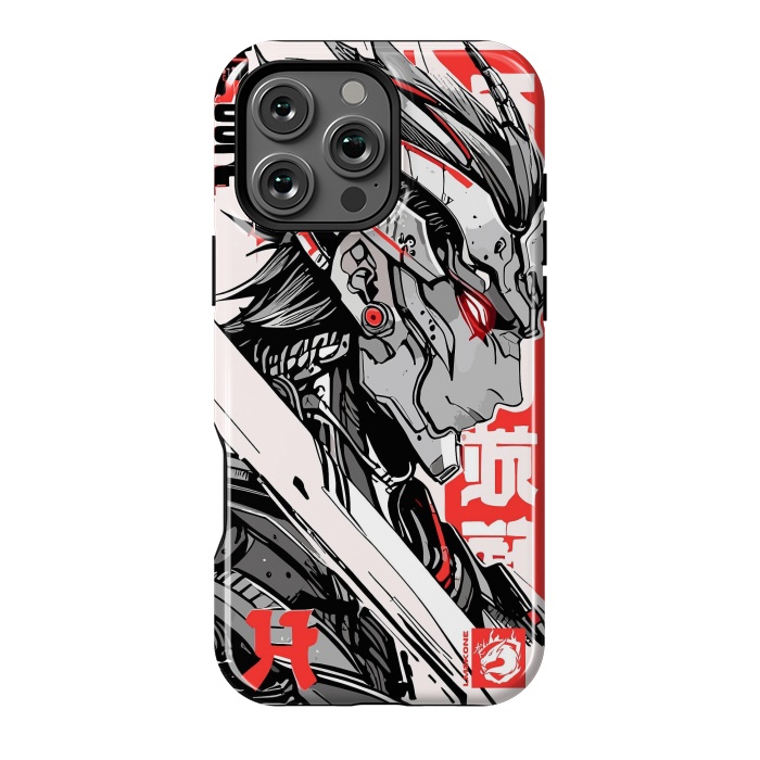 iPhone 16 Pro Max StrongFit Samurai Red Cyborg by LM2Kone