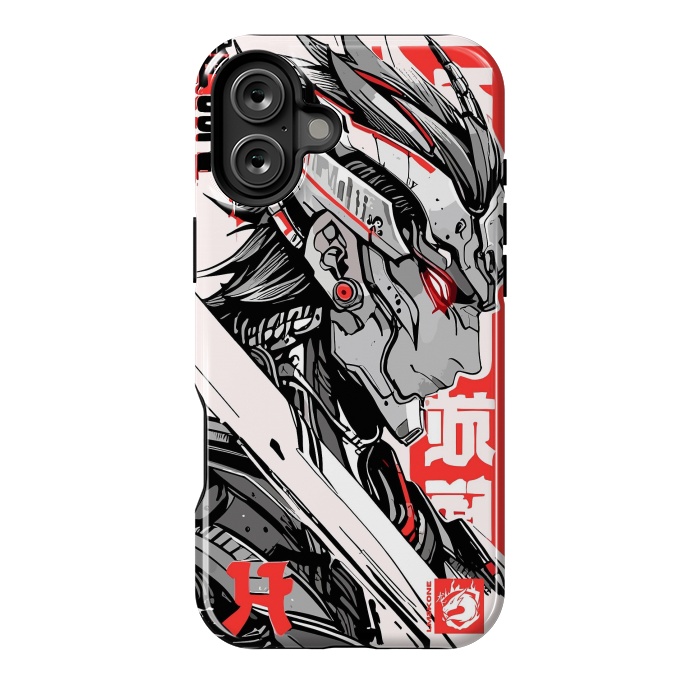 iPhone 16 Plus StrongFit Samurai Red Cyborg by LM2Kone