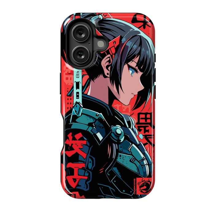 iPhone 16 StrongFit Cyberpunk Kanji Woman by LM2Kone