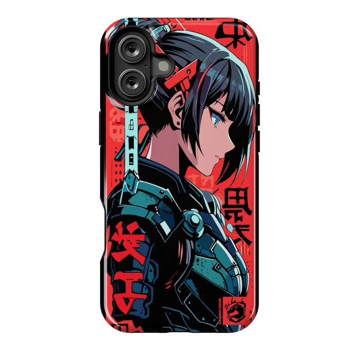 iPhone 16 Plus StrongFit Cyberpunk Kanji Woman by LM2Kone