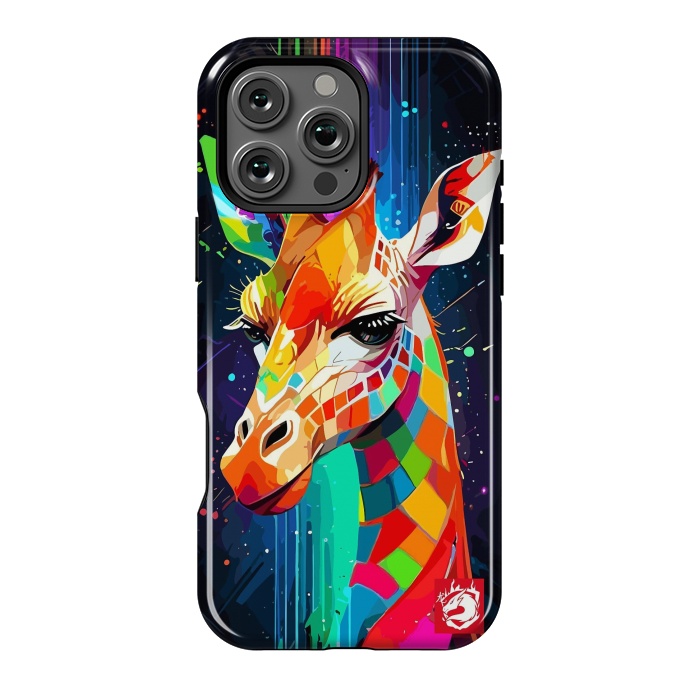 iPhone 16 Pro Max StrongFit Neon Multicolors Giraffe by LM2Kone