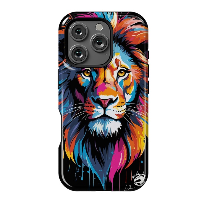 iPhone 16 Pro StrongFit Geometric Colors Lion by LM2Kone