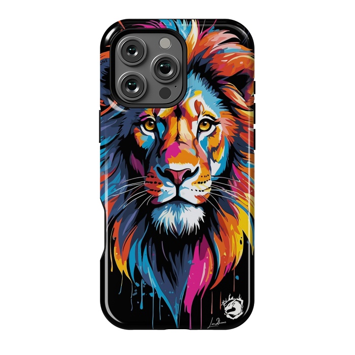 iPhone 16 Pro Max StrongFit Geometric Colors Lion by LM2Kone