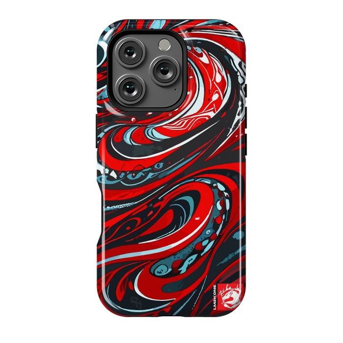 iPhone 16 Pro StrongFit Red Wave Pattern by LM2Kone