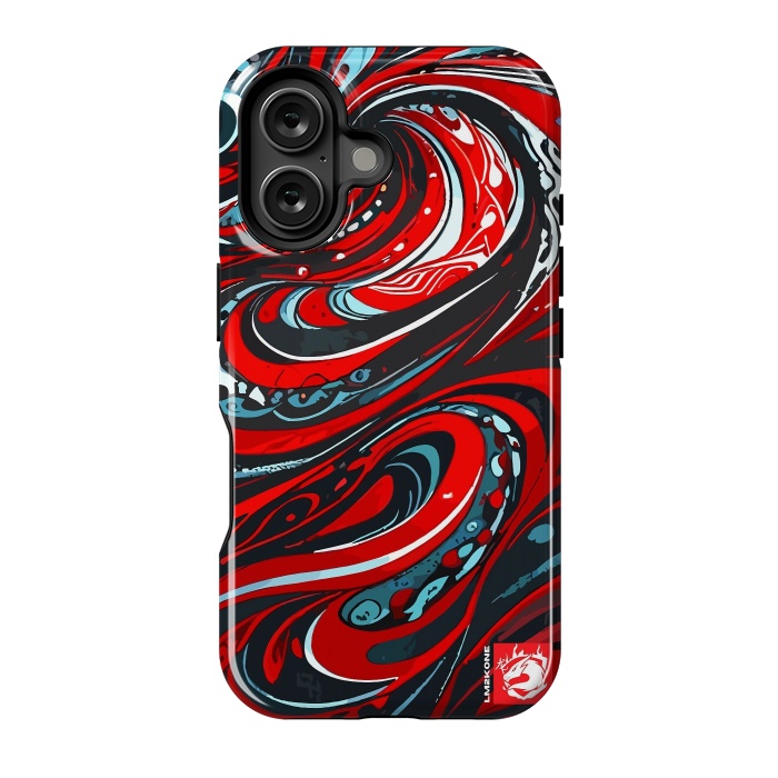 iPhone 16 StrongFit Red Wave Pattern by LM2Kone