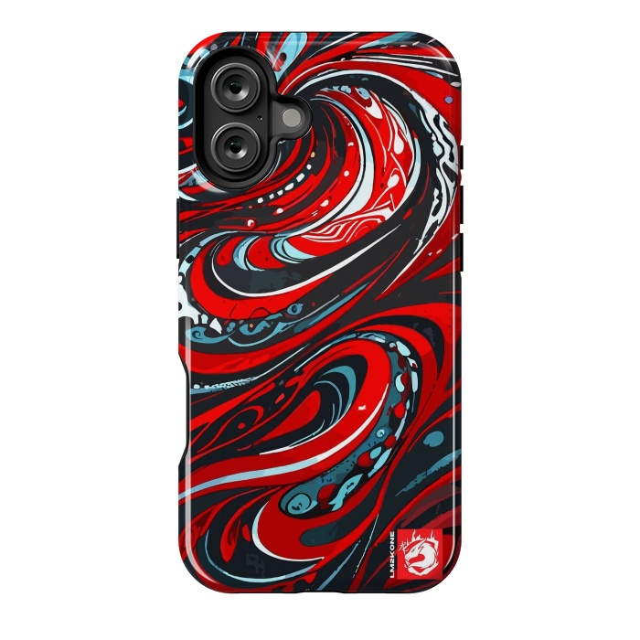 iPhone 16 Plus StrongFit Red Wave Pattern by LM2Kone