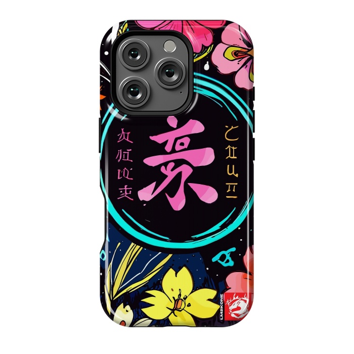 iPhone 16 Pro StrongFit Pink Kanji Flowers Japan  by LM2Kone