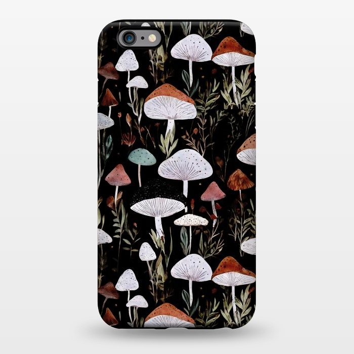 iPhone 6/6s plus StrongFit Forest Mushroom pattern - dark accademia - cottagecore mushroom by Oana 