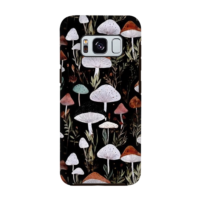 Galaxy S8 StrongFit Forest Mushroom pattern - dark accademia - cottagecore mushroom by Oana 