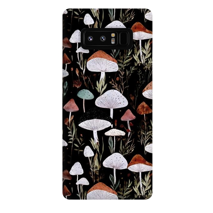 Galaxy Note 8 StrongFit Forest Mushroom pattern - dark accademia - cottagecore mushroom by Oana 