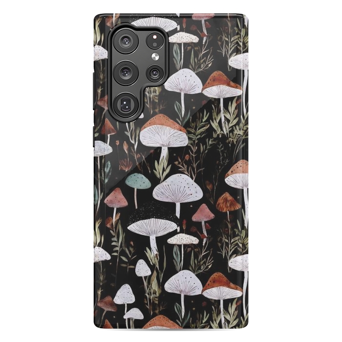 Galaxy S22 Ultra StrongFit Forest Mushroom pattern - dark accademia - cottagecore mushroom by Oana 