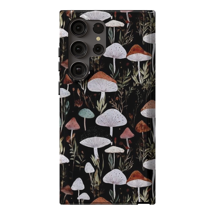 Galaxy S23 Ultra StrongFit Forest Mushroom pattern - dark accademia - cottagecore mushroom by Oana 