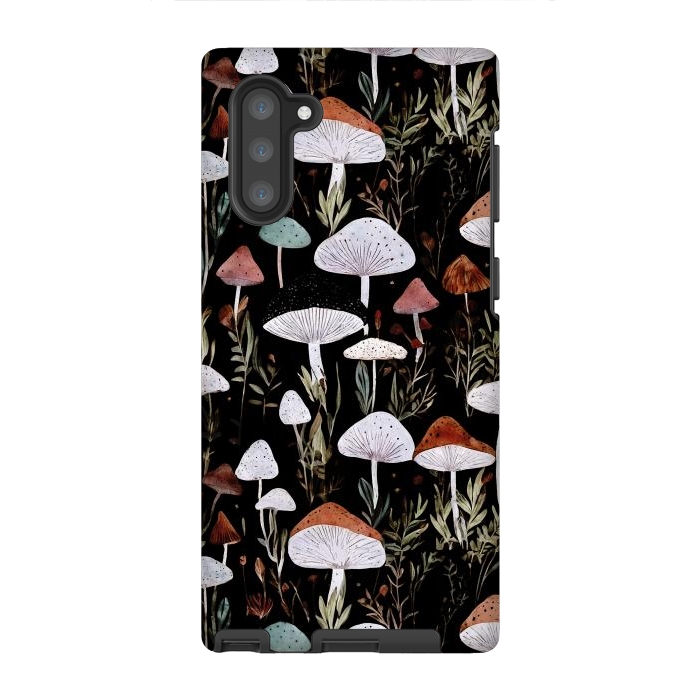 Galaxy Note 10 StrongFit Forest Mushroom pattern - dark accademia - cottagecore mushroom by Oana 