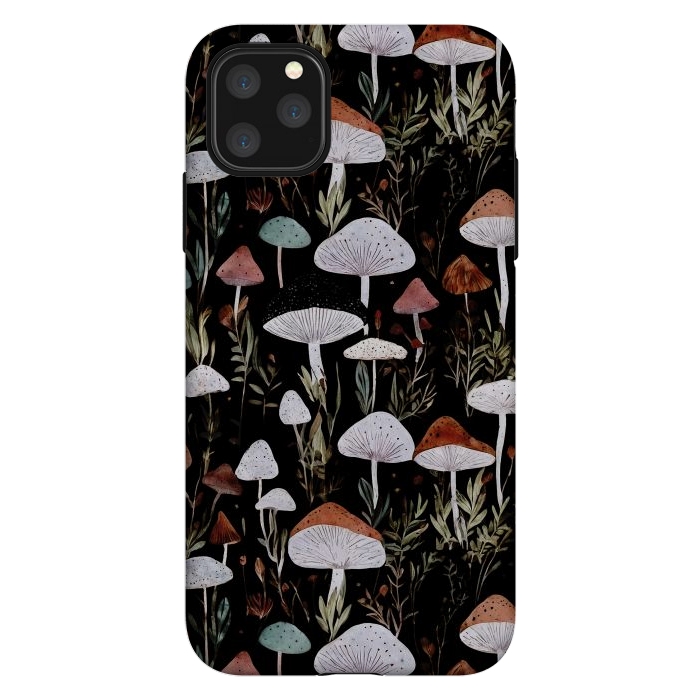 iPhone 11 Pro Max StrongFit Forest Mushroom pattern - dark accademia - cottagecore mushroom by Oana 